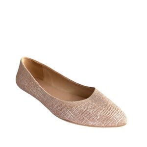 Kelly & Katie Pointed Toe Flats Textured Metallic Champagne Cream Tan Size 10
